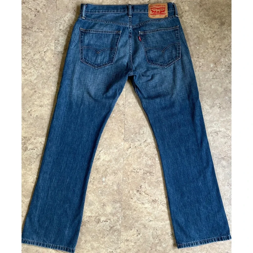 Levis 527 Slim Bootcut Jeans Mens 32x30 Blue Denim Low Rise Medium Wash 527-0491